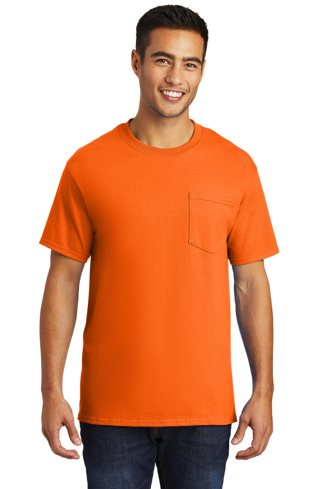 port & company pc61p essential pocket tee Front Fullsize