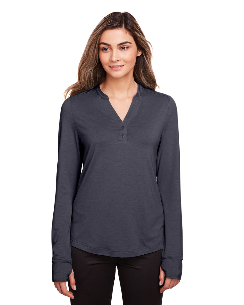 north end ne400w ladies' jaq snap-up stretch performance pullover Front Fullsize