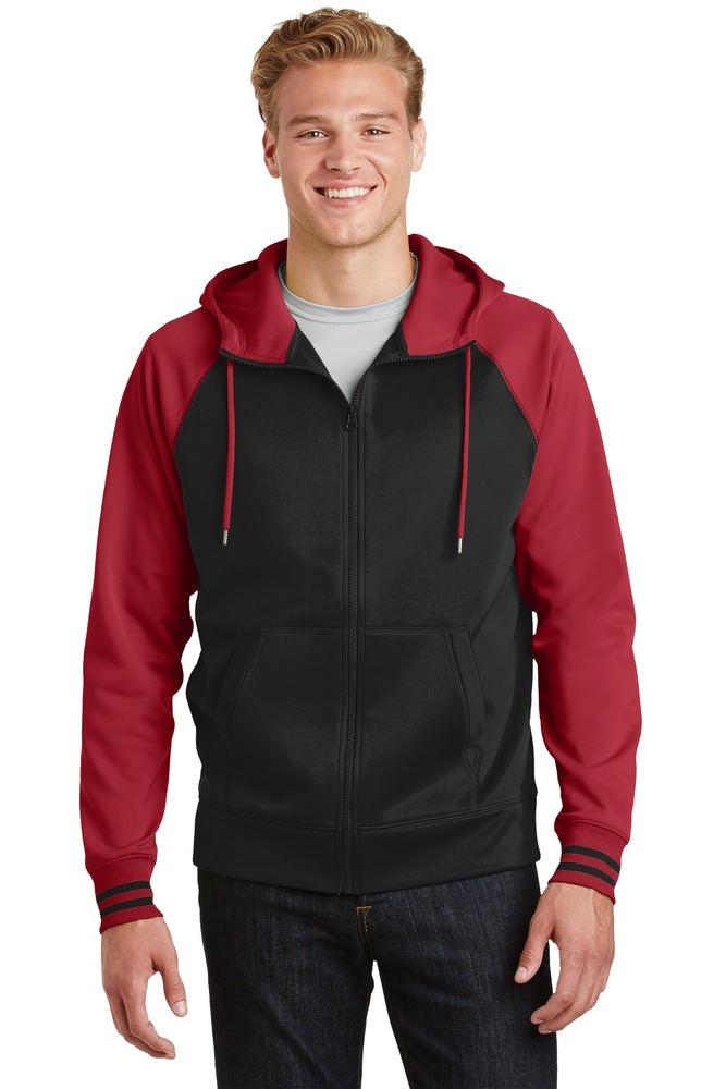 Sport-Tek ST236 Sport-Wick ® Varsity Fleece Full-Zip Hooded Jacket Front Fullsize"