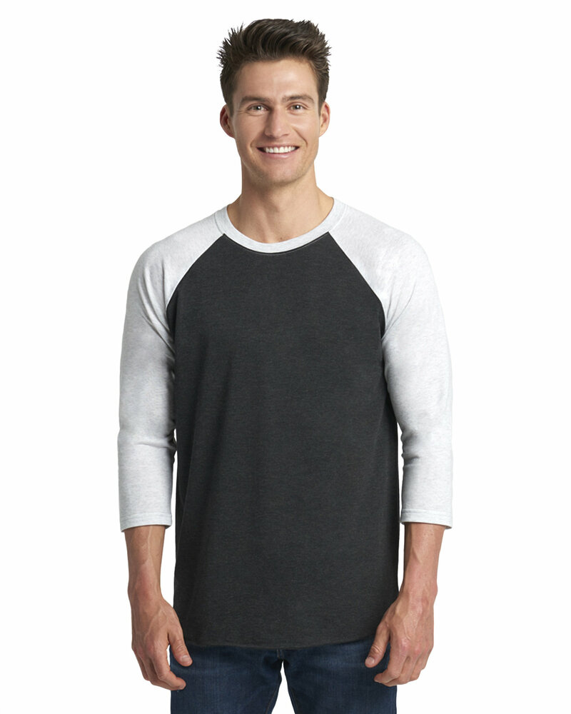 Next Level 6051 Unisex Tri-Blend 3/4-Sleeve Raglan T-Shirt Front Fullsize"