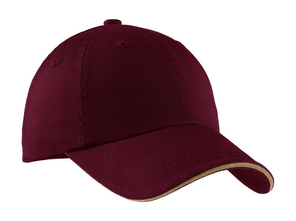 Port Authority C830 Sandwich Bill Cap with Striped Closure Front Fullsize"