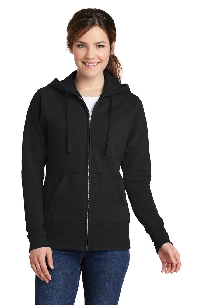 Port & Company LPC78ZH Ladies Core Fleece Full-Zip Hooded Sweatshirt Front Fullsize"
