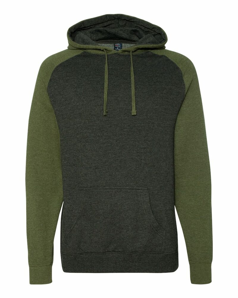 independent trading co. ind40rp raglan hooded sweatshirt Front Fullsize
