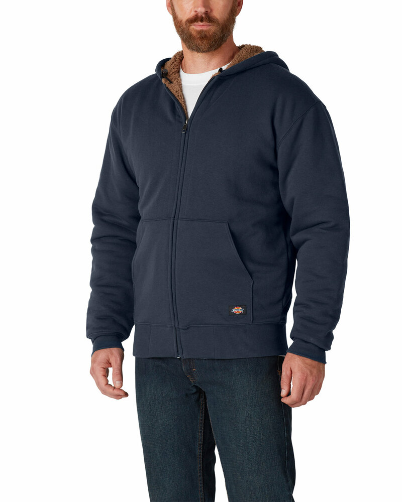 dickies tw457 men's fleece-lined full-zip hooded sweatshirt Front Fullsize