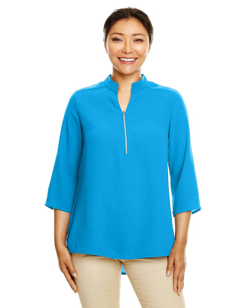 Devon & Jones DP611W Ladies' Perfect Fit™  3/4-Sleeve Crepe Tunic Front Fullsize"