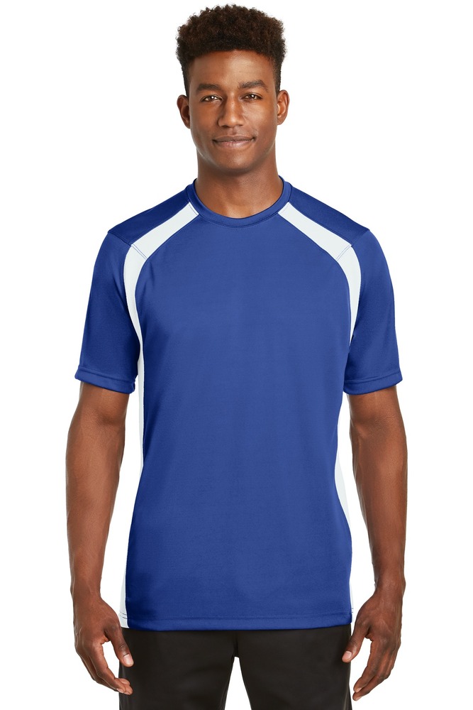 sport-tek t478 dry zone ® colorblock crew Front Fullsize