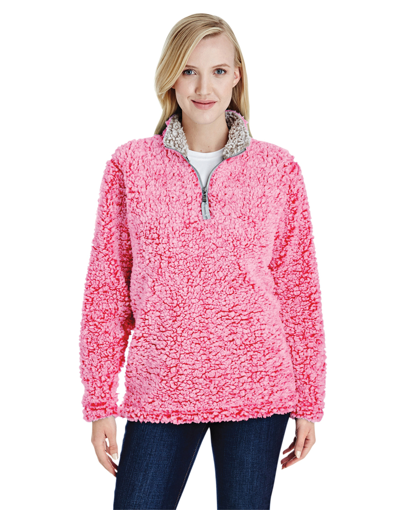 j america ja8451 ladies' epic sherpa 1/4 zip Front Fullsize