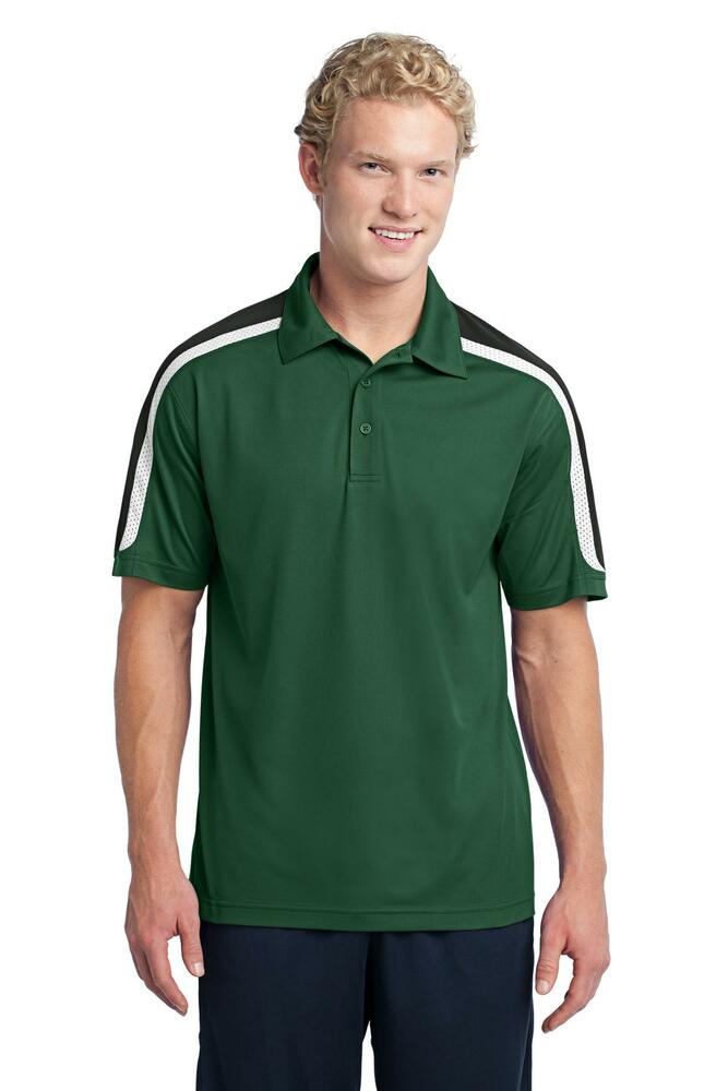 Sport-Tek ST658 Tricolor Shoulder Micropique Sport-Wick ® Polo Front Fullsize"
