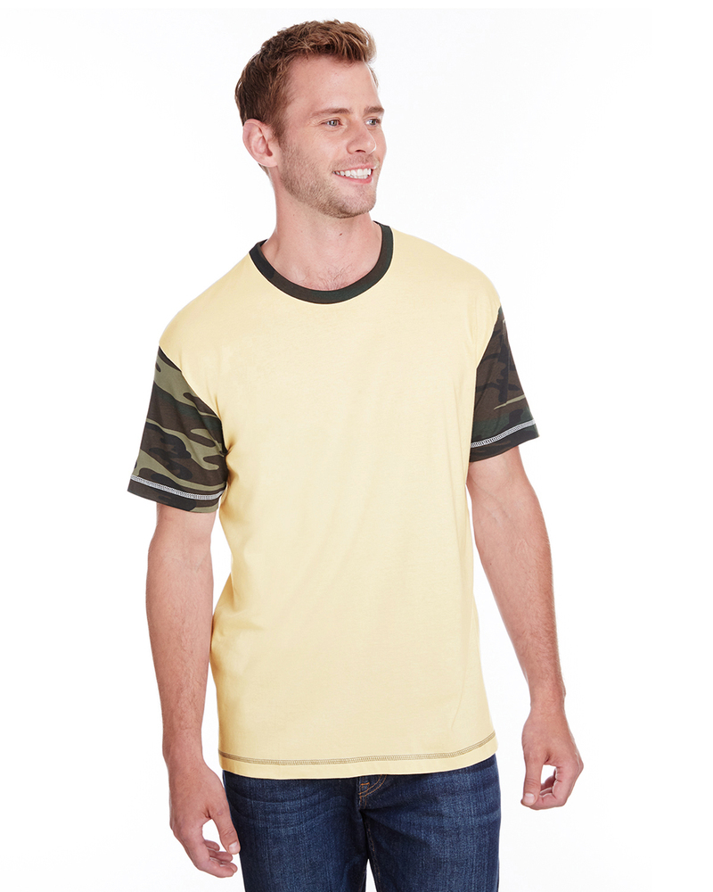 code five 3908 men's adult fashion camo t-shirt Front Fullsize