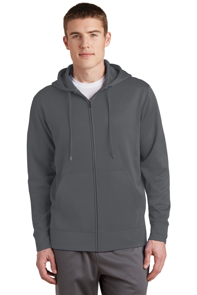 Sport-Tek ST238 Sport-Wick ® Fleece Full-Zip Hooded Jacket Front Fullsize"