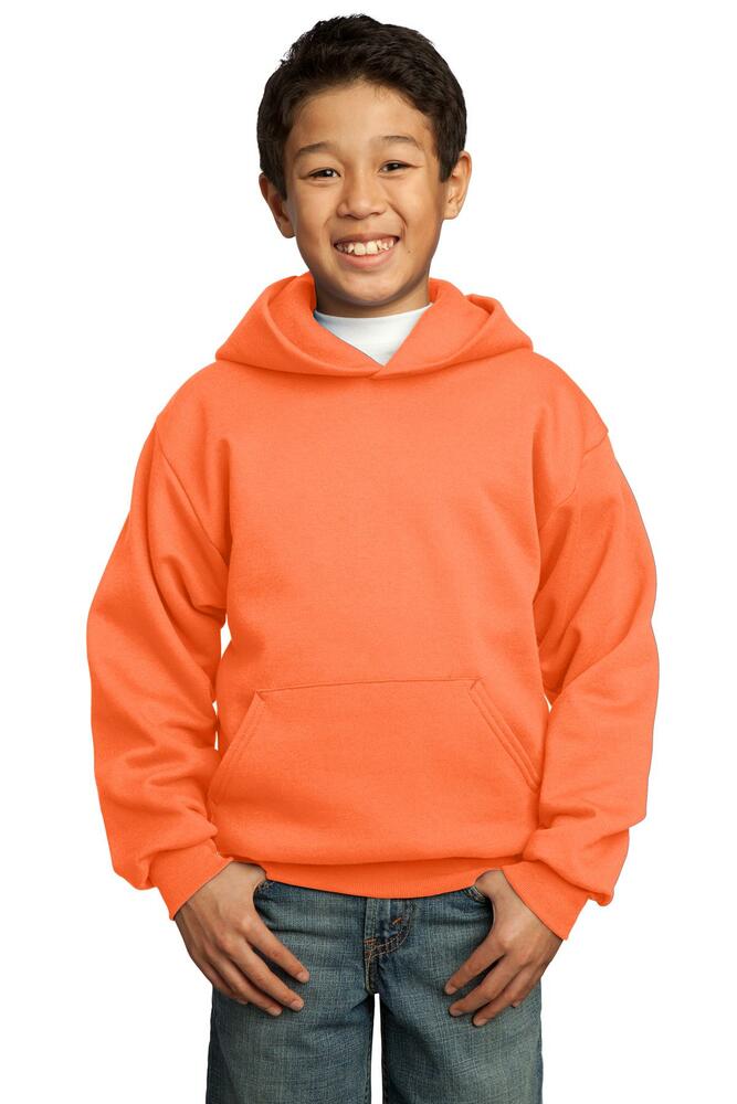 port & company pc90yh youth core fleece pullover hooded sweatshirt Front Fullsize