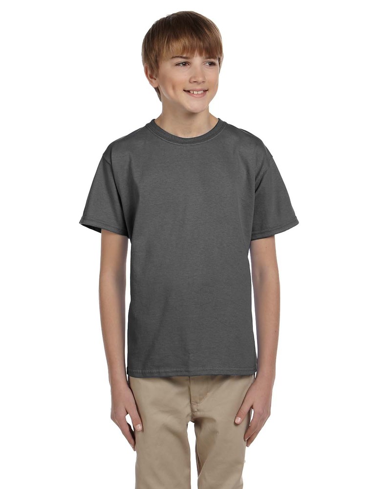 Hanes 5370 Youth EcoSmart ® 50/50 Cotton/Poly T-Shirt Front Fullsize"
