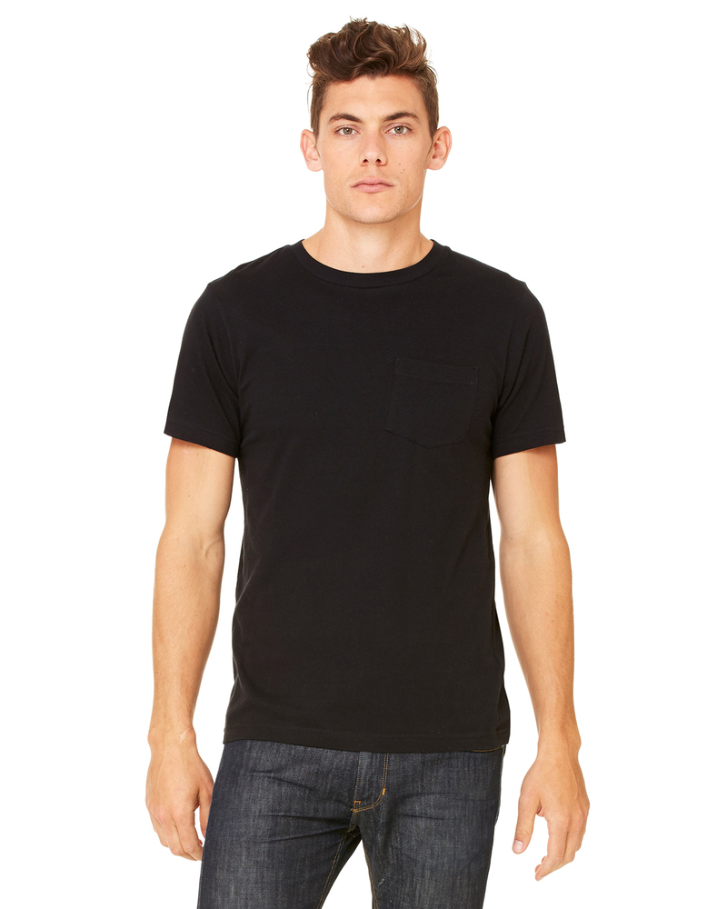 Bella + Canvas 3021 Men's Jersey Short Sleeve Pocket Tee Front Fullsize"