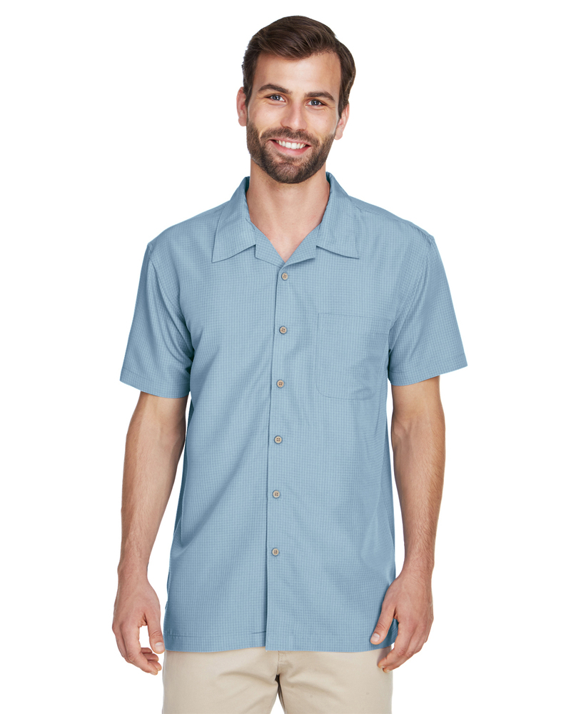 Harriton M560 Men's Barbados Textured Camp Shirt Front Fullsize"