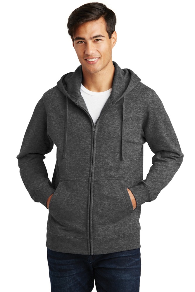 port & company pc850zh fan favorite fleece full-zip hooded sweatshirt Front Fullsize