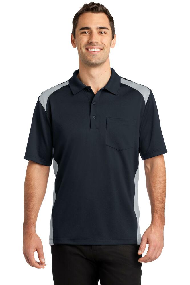 cornerstone cs416 select snag-proof two way colorblock pocket polo Front Fullsize