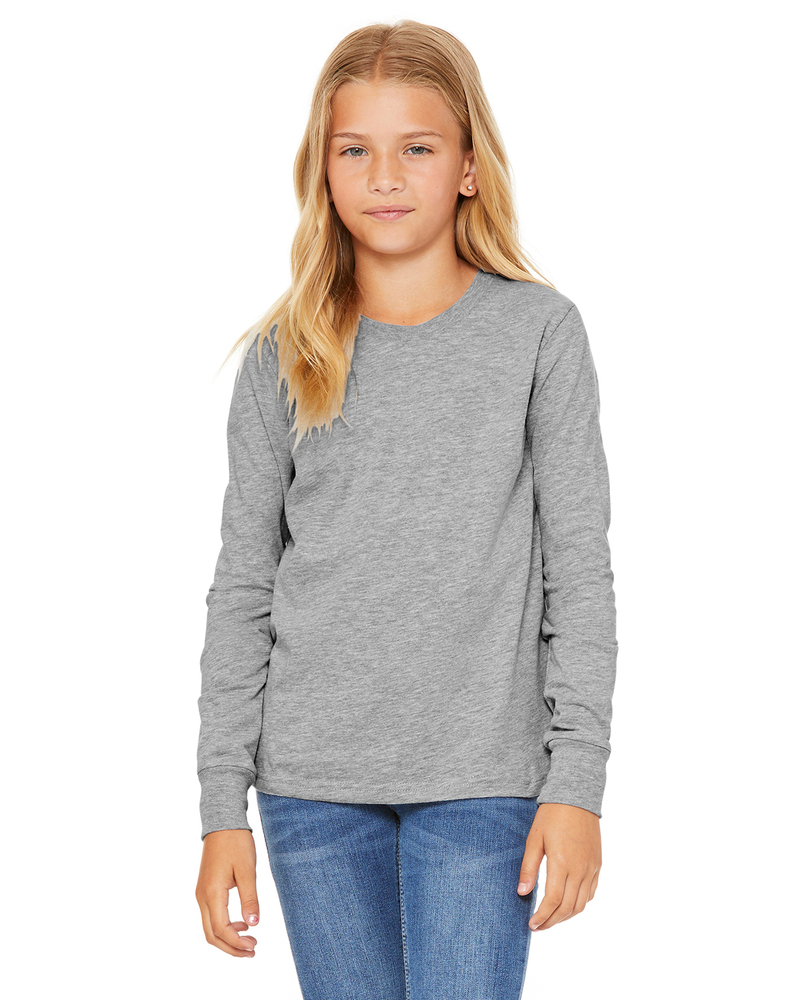 bella + canvas 3501y youth jersey long-sleeve t-shirt Front Fullsize