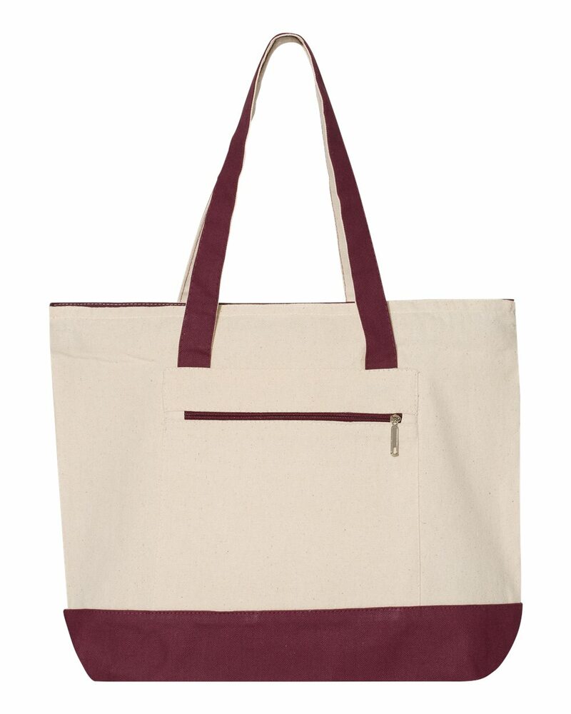 q-tees q1300 19l zippered tote Front Fullsize