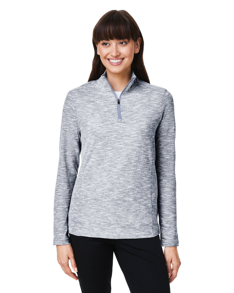 north end ne415w ladies' eclipse jacquard quarter-zip Front Fullsize