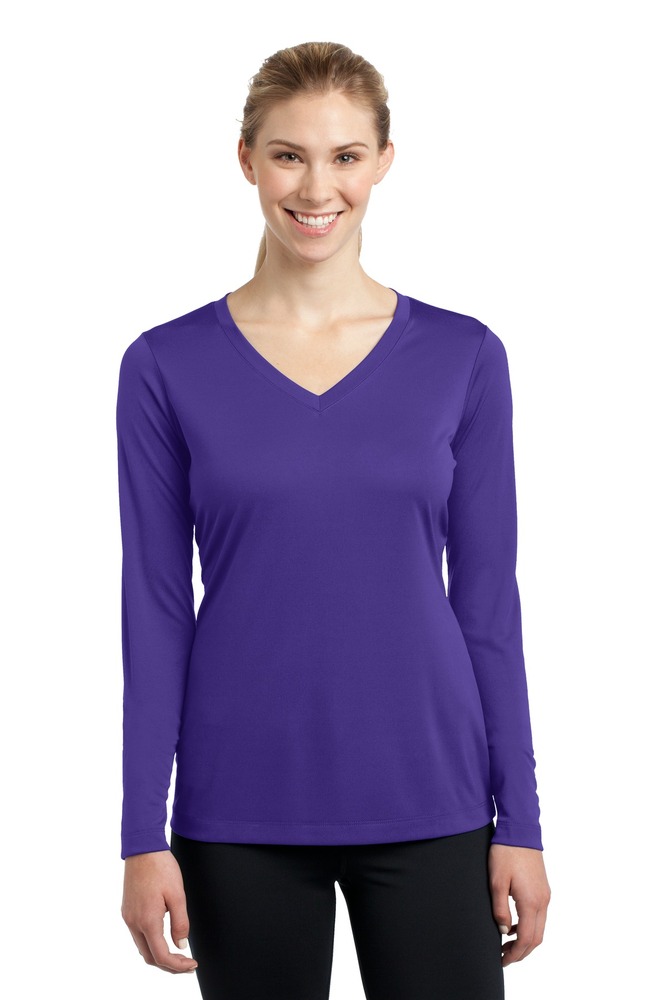 Sport-Tek LST353LS Women's Long Sleeve PosiCharge ® Competitor™ V-Neck Tee Front Fullsize"