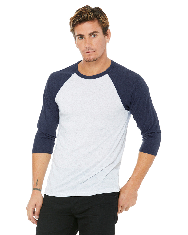 Bella + Canvas 3200 Unisex 3/4-Sleeve Baseball T-Shirt Front Fullsize"