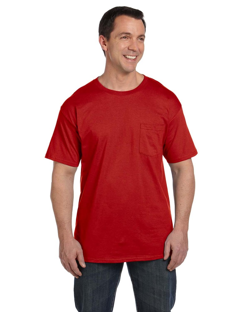 Hanes 5190P Adult Beefy-T® with Pocket Front Fullsize"