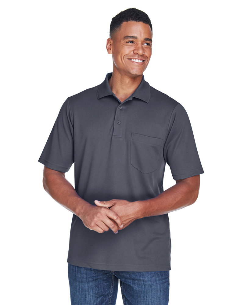 core365 88181p men's origin performance piqué polo with pocket Front Fullsize