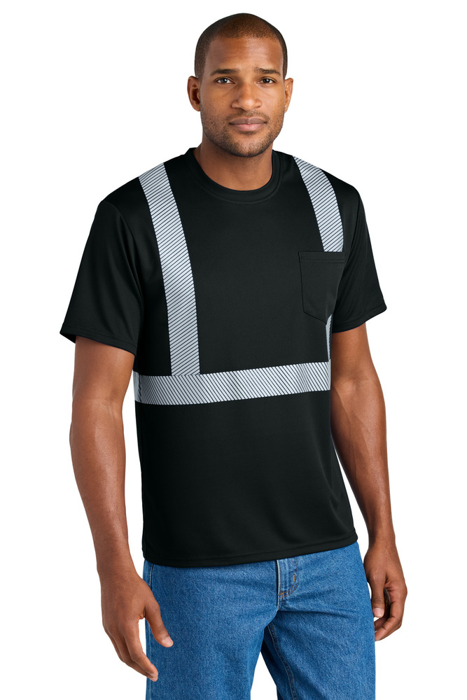 cornerstone cs206 enhanced visibility segmented tape tee Front Fullsize