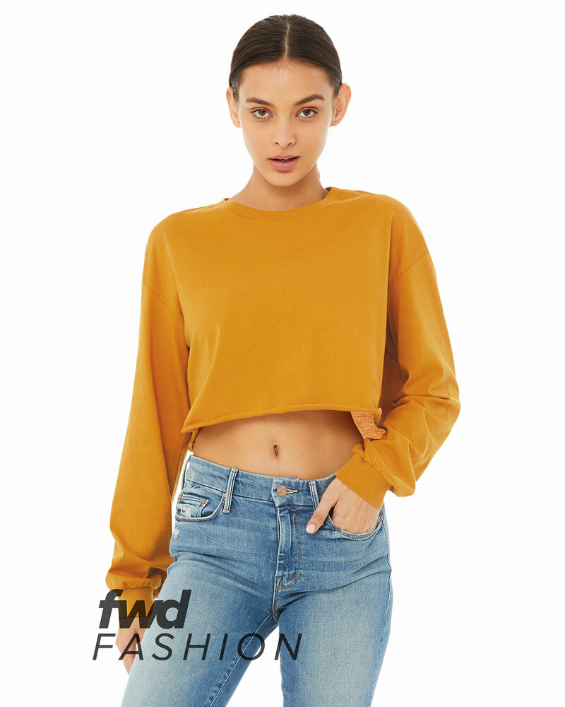 bella + canvas 6501b fwd fashion ladies' cropped long-sleeve t-shirt Front Fullsize