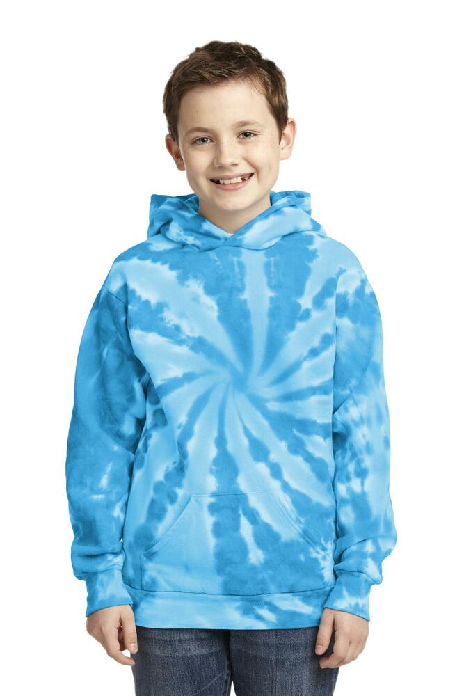 port & company pc146y youth tie-dye pullover hooded sweatshirt Front Fullsize