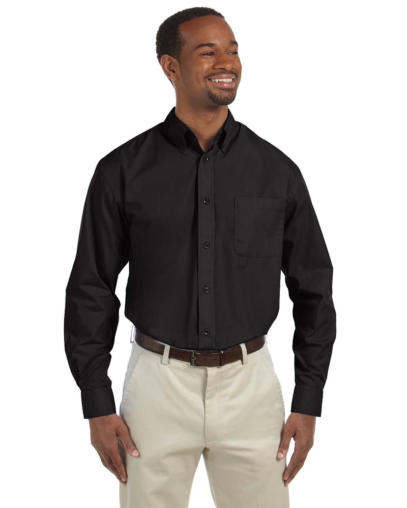 Harriton M510T Men's Tall 3.1 oz. Essential Poplin Front Fullsize"