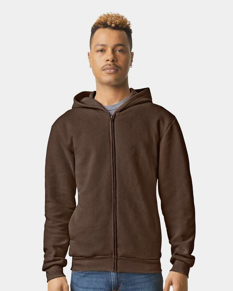 american apparel rf497 reflex fleece unisex full zip hoodie Front Fullsize