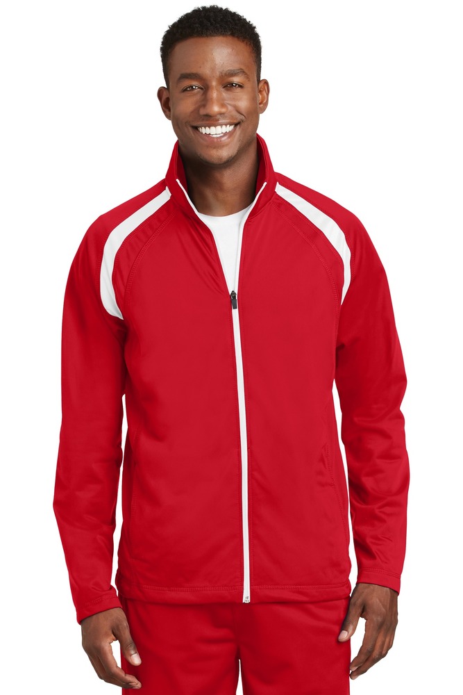 sport-tek jst90 tricot track jacket Front Fullsize