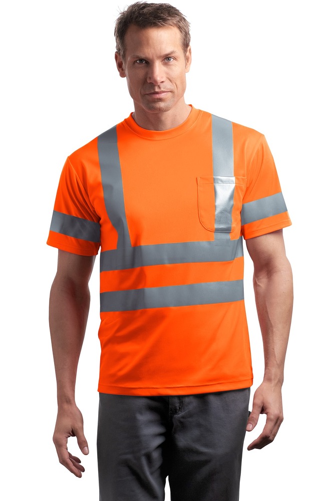 CornerStone CS408 ANSI 107 Class 3 Short Sleeve Snag-Resistant Reflective T-Shirt Front Fullsize"