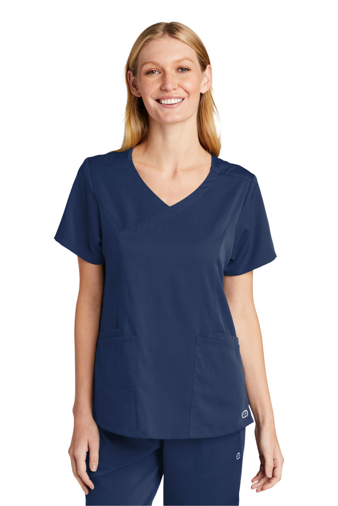 wonderwink ww4268 women's premiere flex ™ mock wrap top Front Fullsize