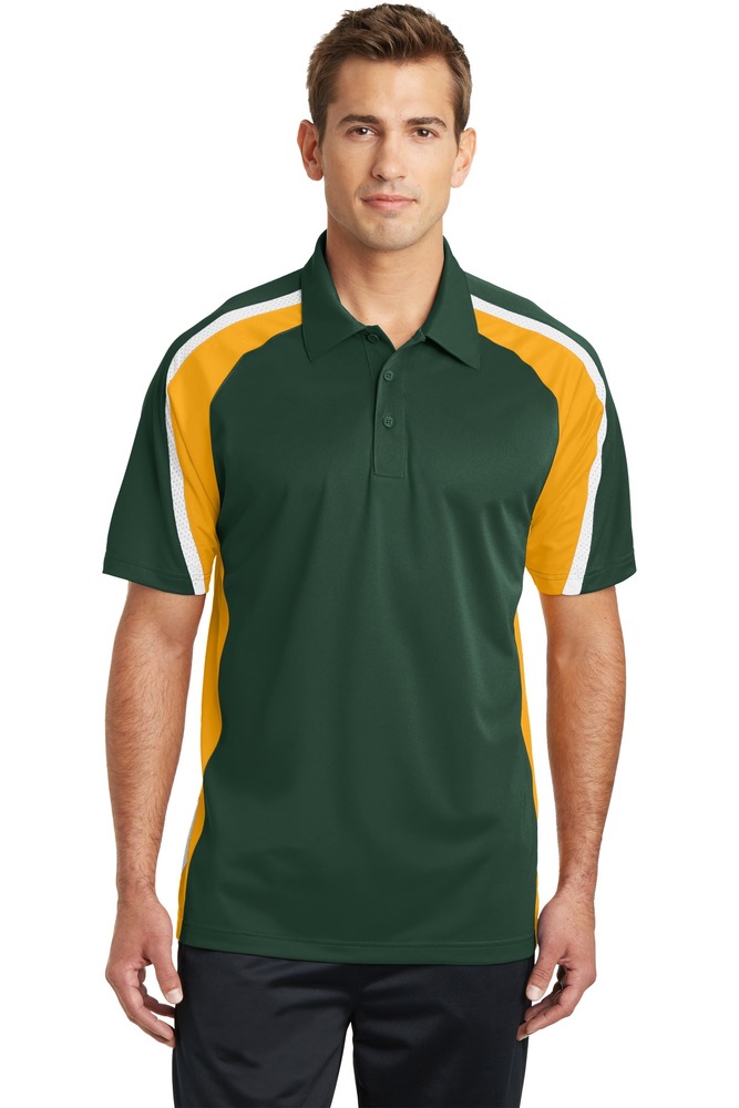 Sport-Tek ST654 Tricolor Micropique Sport-Wick ® Polo Front Fullsize"