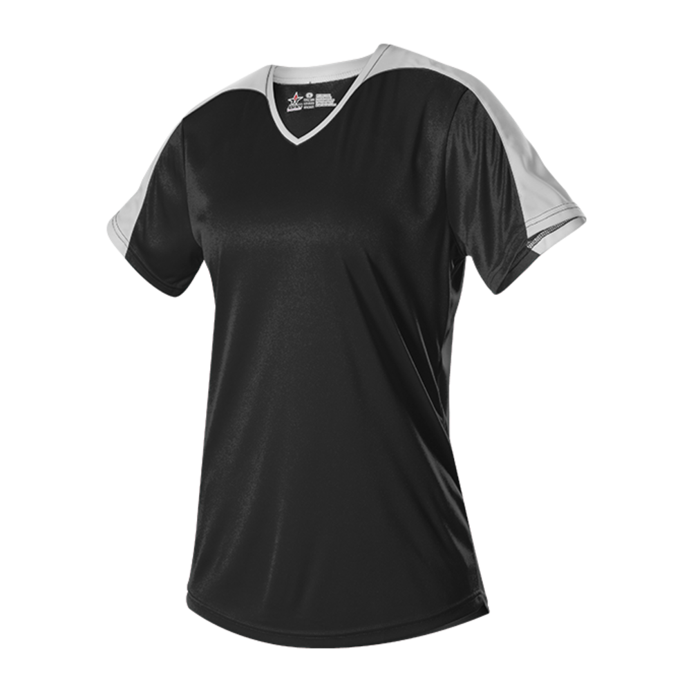 Alleson Athletic A00054 Girls V Neck Fastpitch Jersey Front Fullsize"