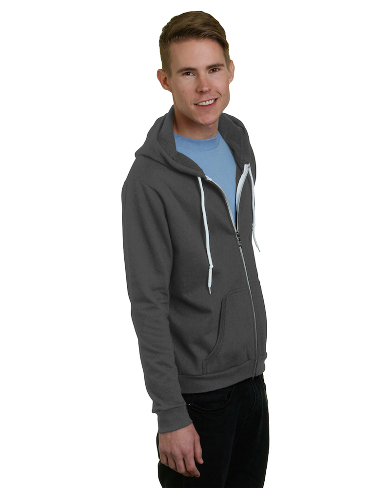 bayside ba875 unisex 7 oz., 50/50 full-zip fashion hooded sweatshirt Front Fullsize