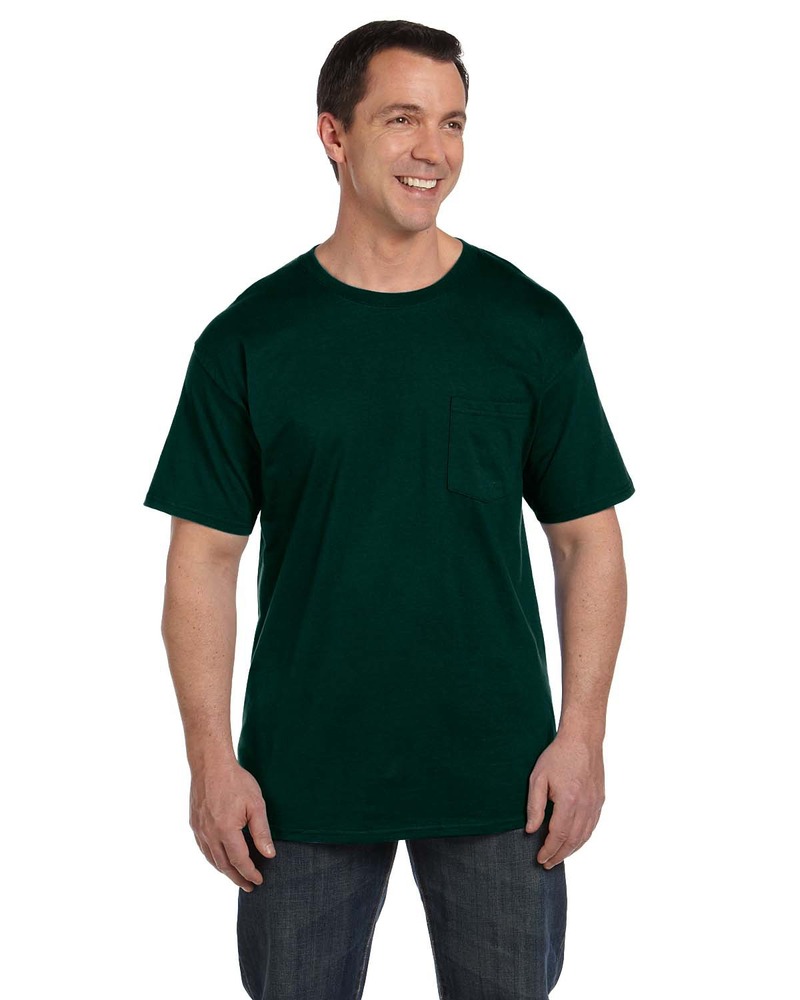 Hanes 5190P Adult Beefy-T® with Pocket Front Fullsize"