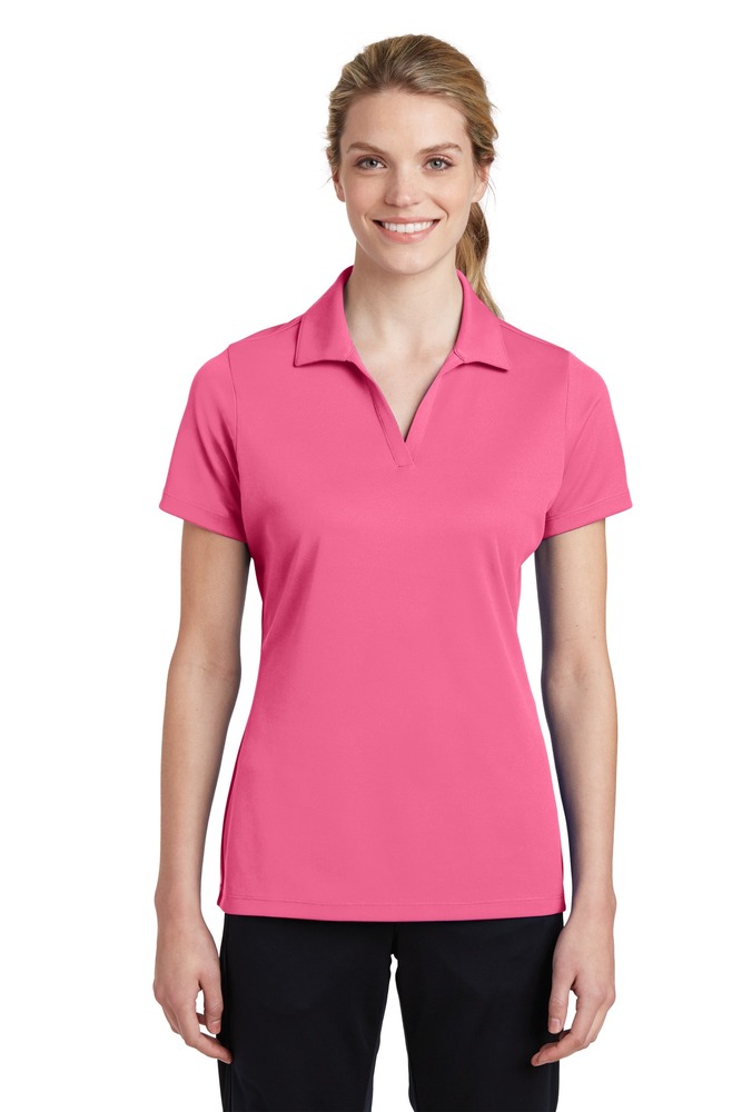 sport-tek lst640 ladies posicharge ® racermesh ® polo Front Fullsize
