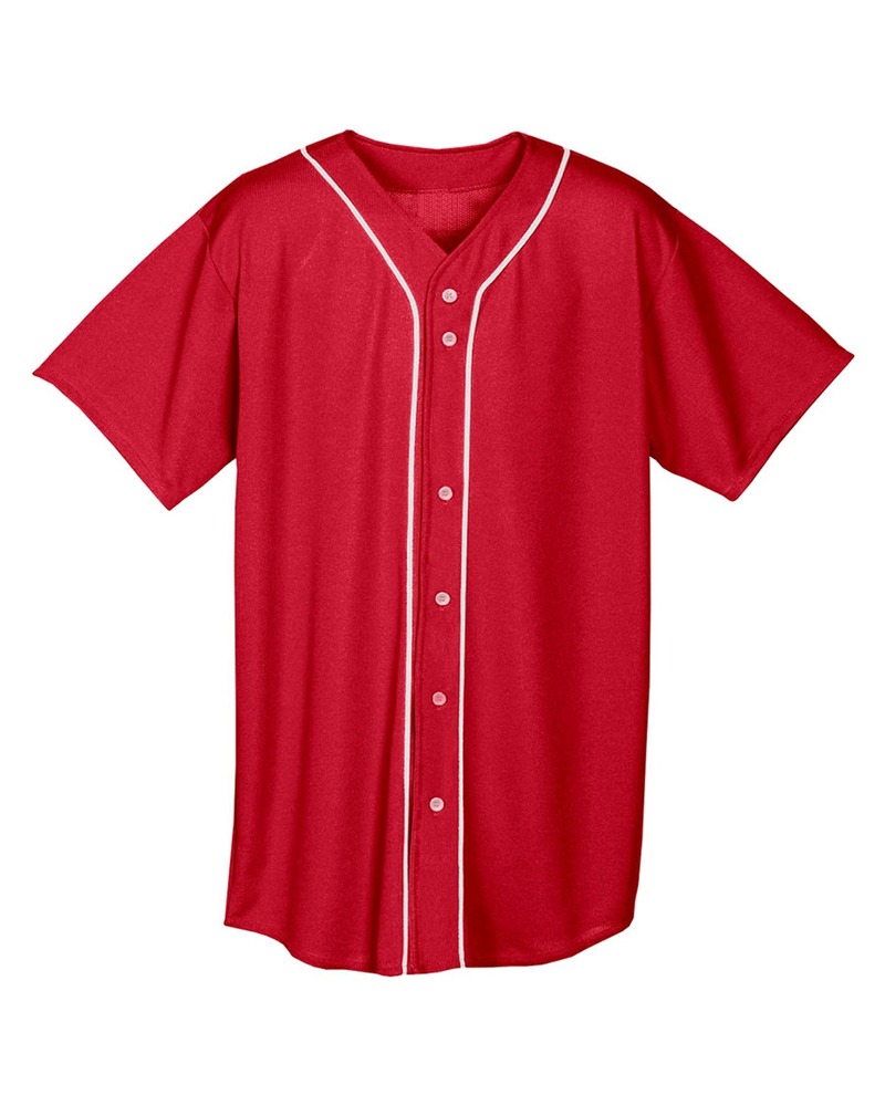 a4 nb4184 youth short sleeve full button baseball jersey Front Fullsize