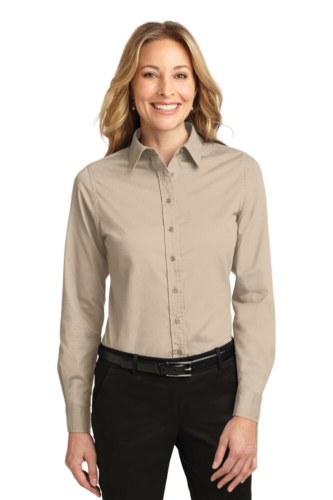 port authority l608 ladies long sleeve easy care shirt Front Fullsize