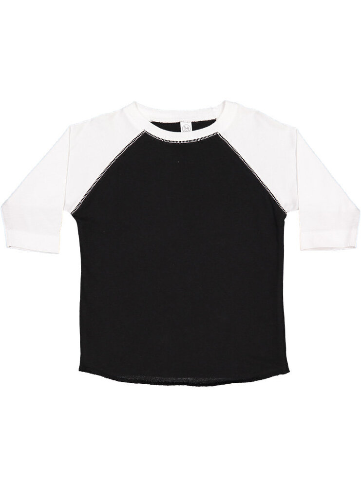 rabbit skins rs3330 toddler baseball fine jersey three-quarter sleeve tee Front Fullsize