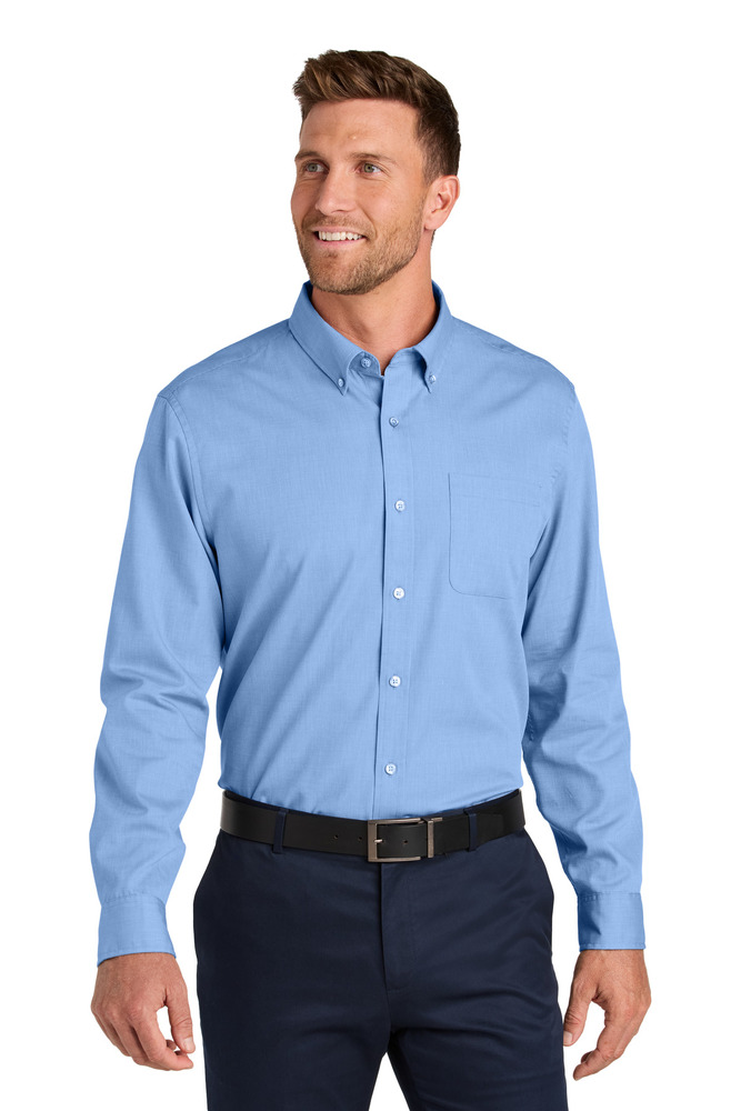Port Authority W816 Long Sleeve Nailhead Easy Care Shirt Front Fullsize"