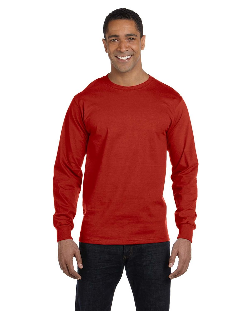 Hanes 5186 Adult Long-Sleeve Beefy-T® Front Fullsize"