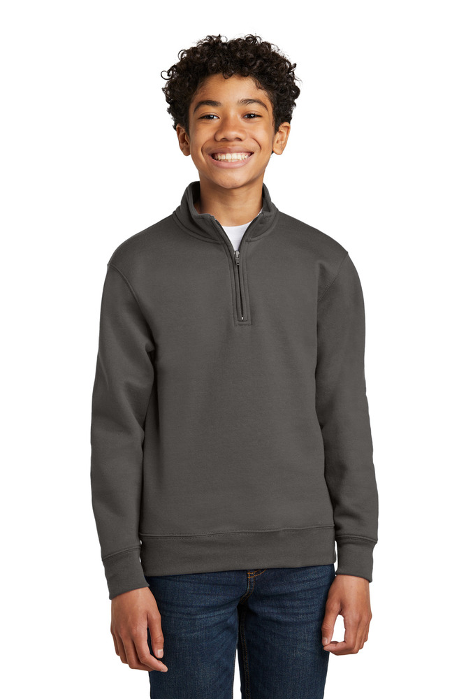 Port & Company PC78YQ Youth Core Fleece 1/4-Zip Pullover Sweatshirt Front Fullsize"
