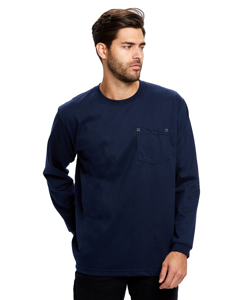 us blanks us5544 men's flame resistant long sleeve pocket t-shirt Front Fullsize