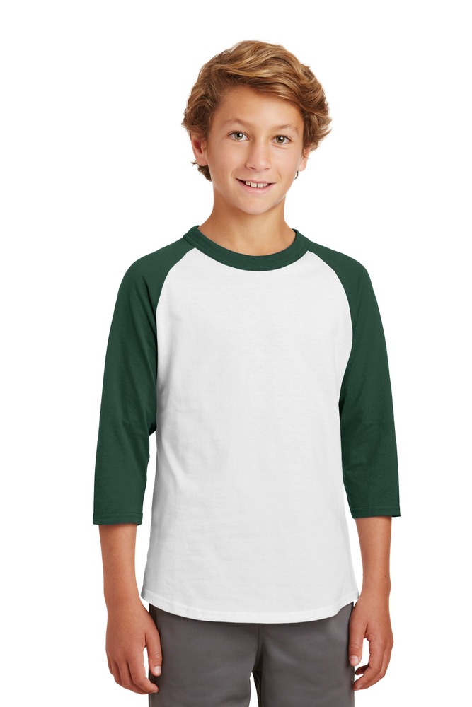 Sport-Tek YT200 Youth Colorblock Raglan Jersey Front Fullsize"