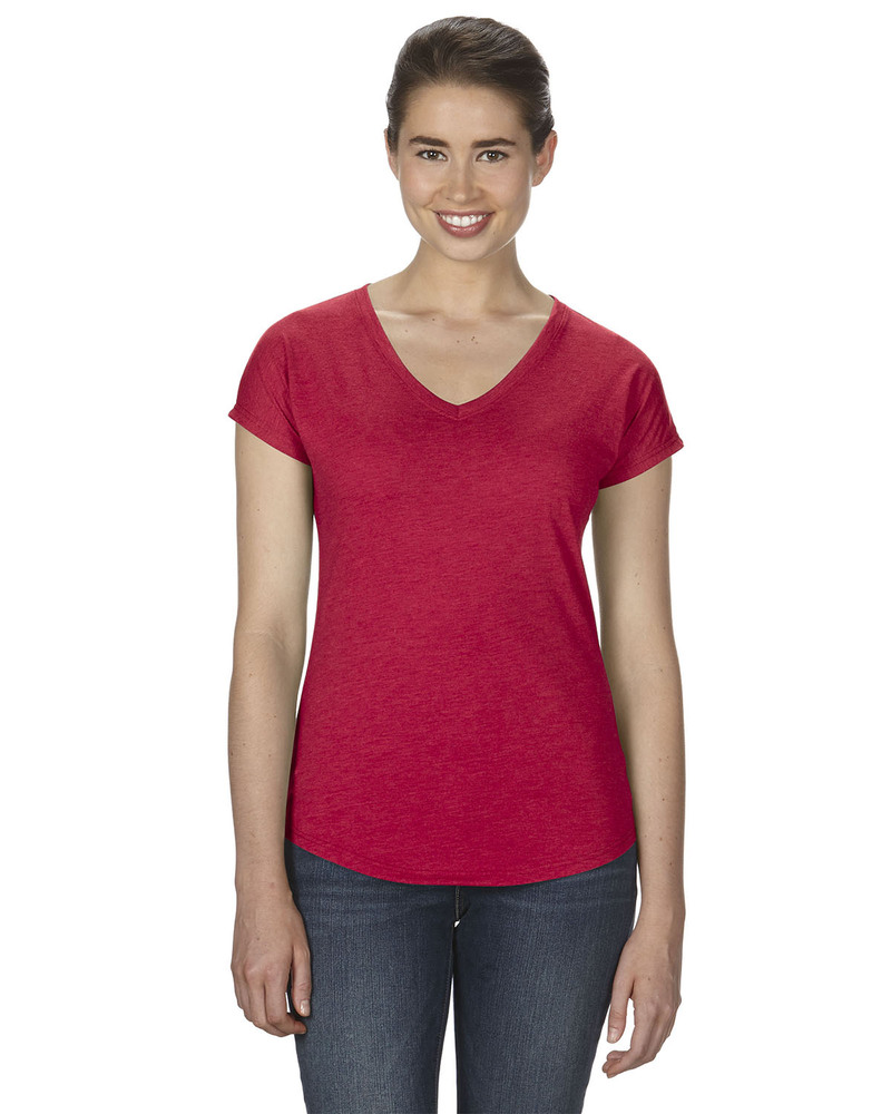 Anvil 6750VL Ladies Tri-Blend V-Neck Tee Front Fullsize"
