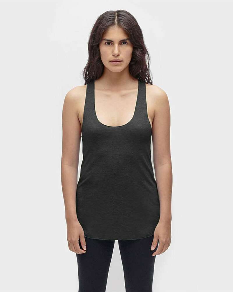 los angeles apparel tr3008 usa-made women's triblend racerback tank top Front Fullsize